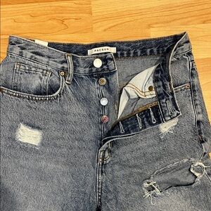 PacSun Women's Distressed DAD JEAN - Blue